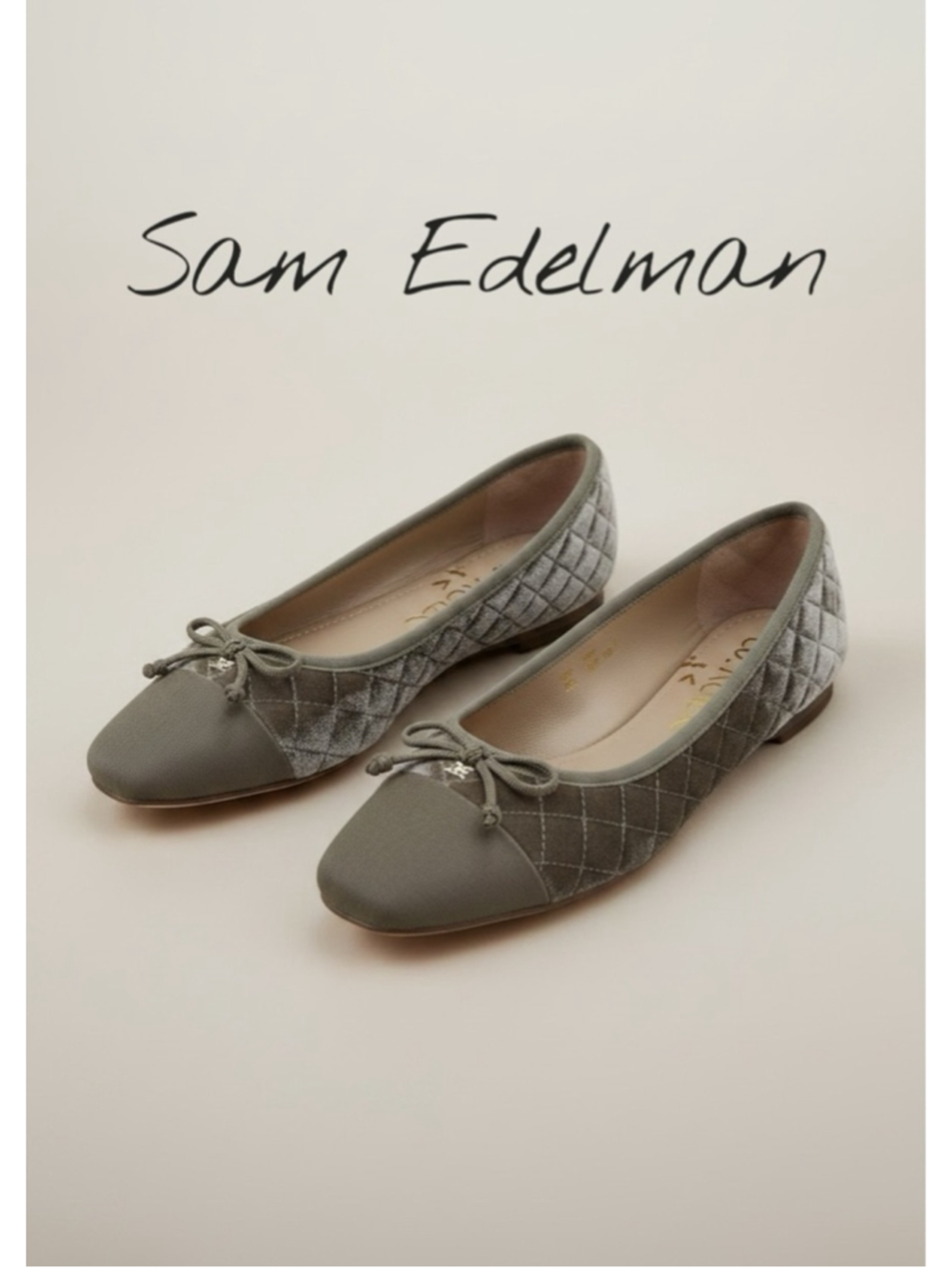 Women's Sam Edelman Quilted Velvet quilted Flats 7